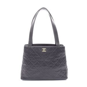 Chanel Matelasse Tote Bag Black Leather